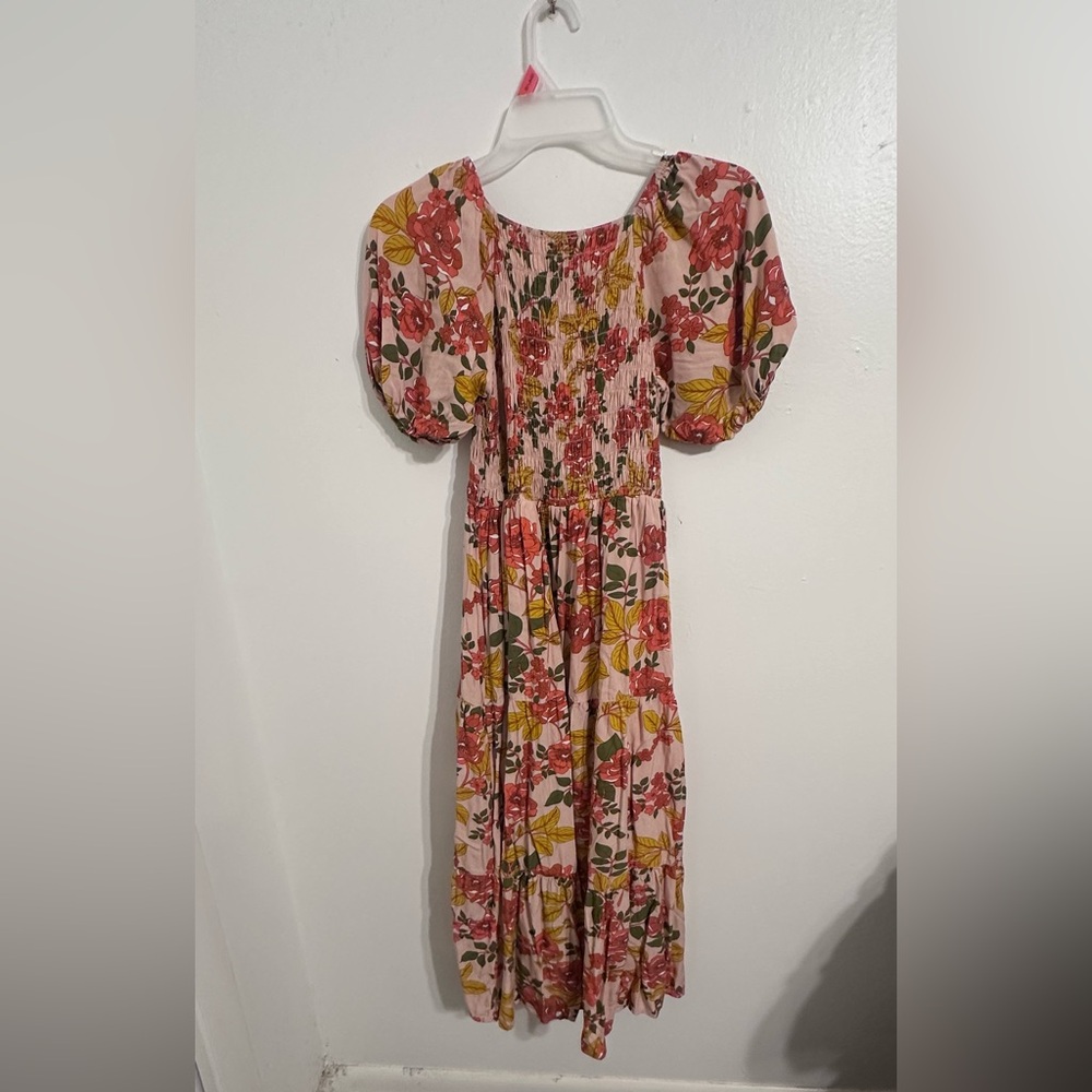 Roolee Floral Maxi Dress with Puff Sleeves